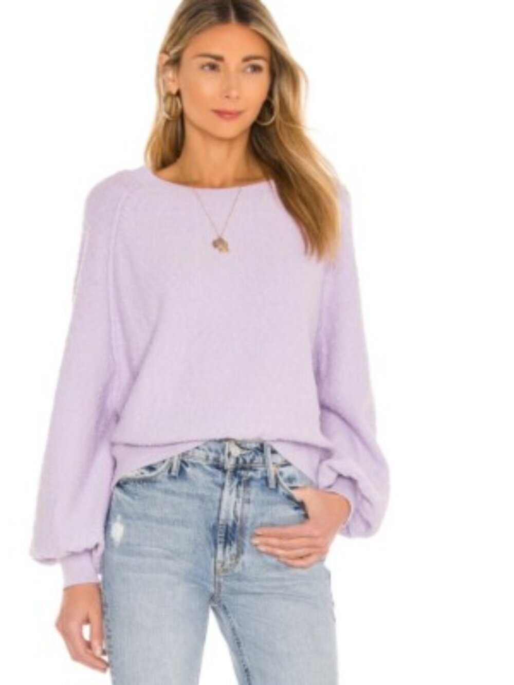 Free People Found My Friend Crewneck Textured Sweater